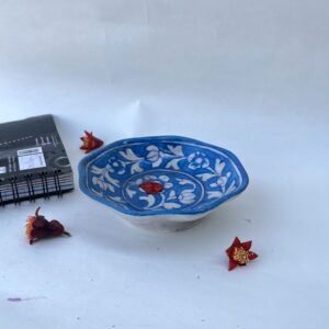 Handcrafted Blue Pottery Decorative Bowl from Jaipur Rajasthan