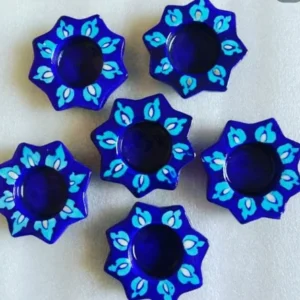 Blue Pottery Candle Holders