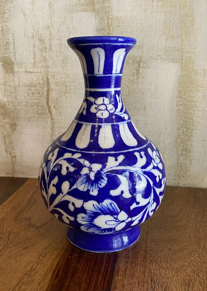 Blue Pottery Flower Vase