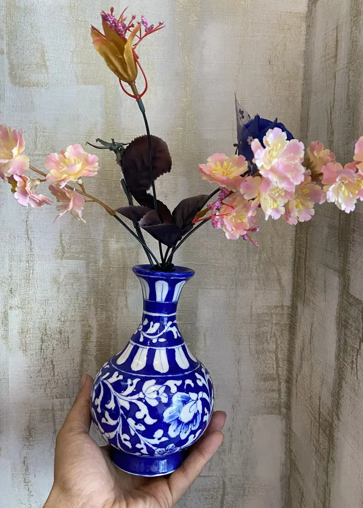 Blue Pottery Flower Vase